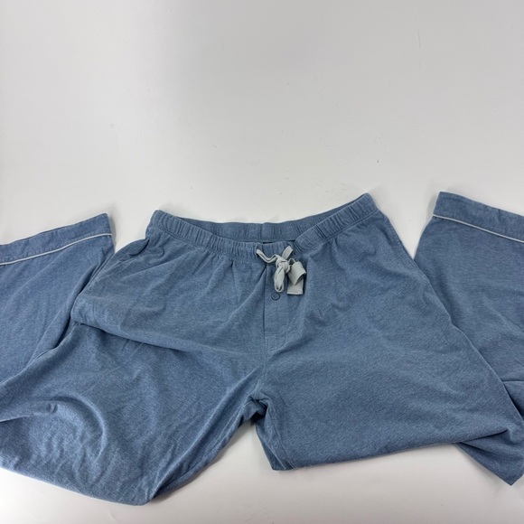 David Archy Blue luxury Relaxed Fit Pajama Pants for Casual Comfort - Picture 1 of 9